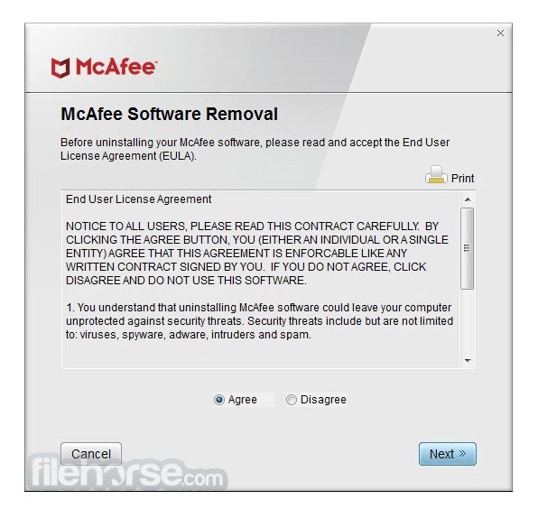 Mcafee software removal tool
